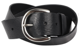 45mm Silver D Buckle Leather Belt