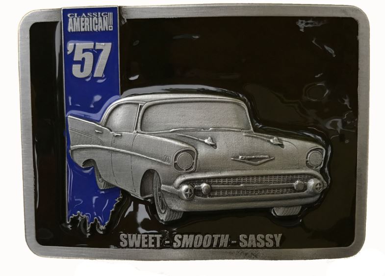 Boucle De Ceinture Chevy USA - Motif Pickup, V8, Muscle Car | En Alliage Métal, 9x6 Cm, Pour Ceinture Jusqu'à 4 Cm