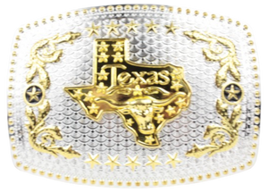 Big Texas State with Bull Head Belt Buckle