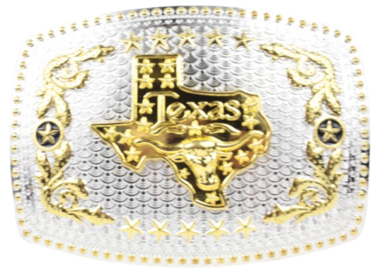 Big Texas State with Bull Head Belt Buckle