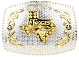 Big Texas State with Bull Head Belt Buckle