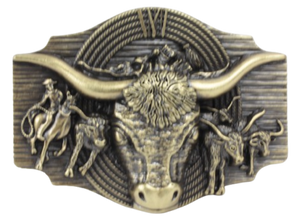 Bison Golden Brown Belt Buckle