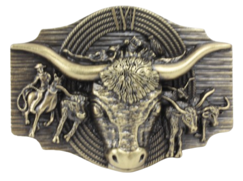 Bison Golden Brown Belt Buckle