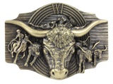 Bison Golden Brown Belt Buckle