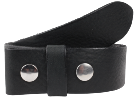 1.75 inch (45mm) Wide Black Leather Belt Strap with Chicago Screws