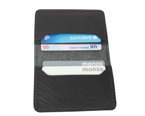 Black Leather 4 Card Holder