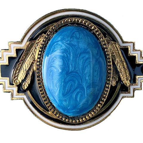 Blue Stone Gold Plated Bolo Tie