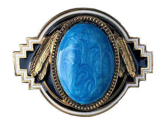 Blue Stone Gold Plated Bolo Tie