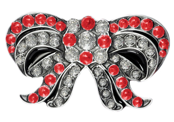 Bow Red Belt Buckle