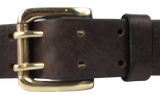 Brass 2 Prong Buckle Brown Belt