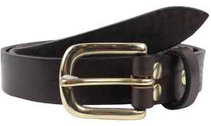 Brass Half Square 1 Inch Leather Belt