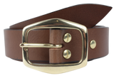 Brown 1 1/4" Inch Leather Trouser Belt