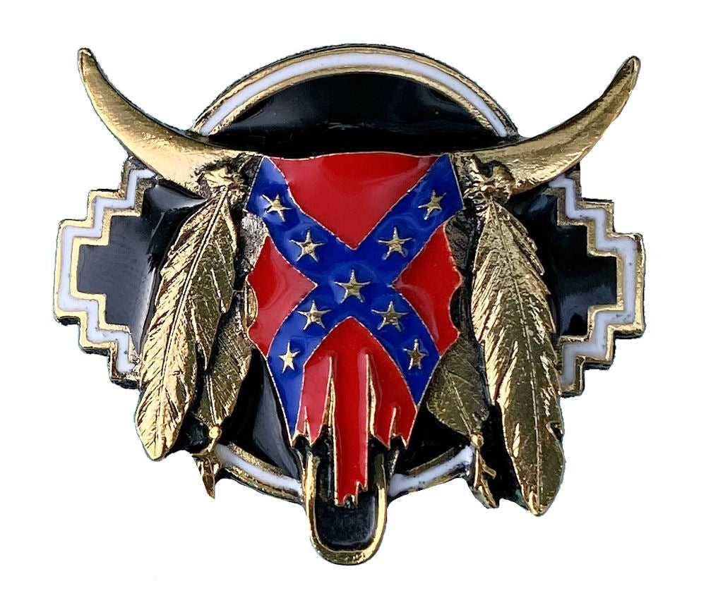 Buffalo Skull Gold Plated Bolo Tie