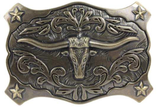 Bull Head with Stars Belt Buckle