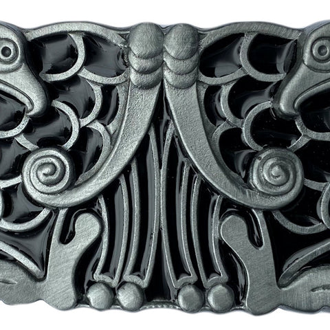 Celtic Birds Design Black Belt Buckle