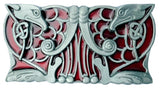 Celtic Birds Design Red Belt Buckle