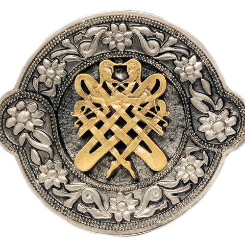 Celtic Crest Gold Silver Belt Buckle