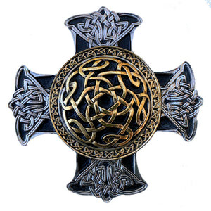 Celtic Cross Gold Silver Belt Buckle