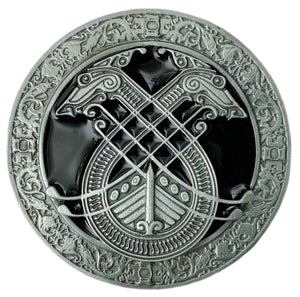 Celtic Long Boat Dragon Head Black Belt Buckle