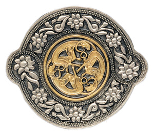 Celtic Roses Gold Silver Belt Buckle