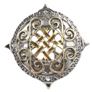 Celtic Shield Gold Silver Belt Buckle