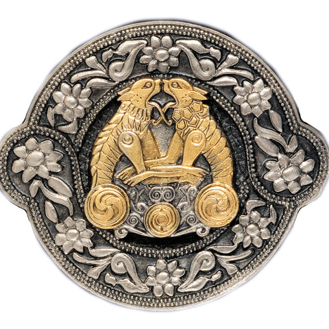 Celtic Twin Dragons Gold Silver Belt Buckle