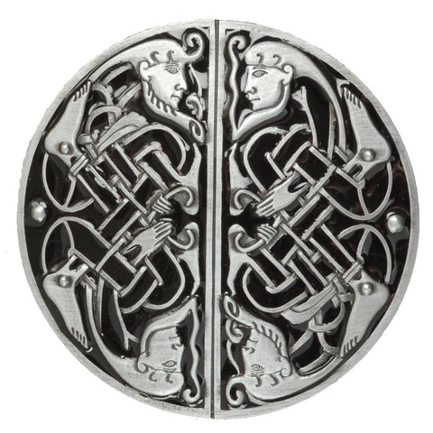 Celtic Twin Facing Black Belt Buckle