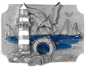 Coastal Scene Lighthouse Belt Buckle