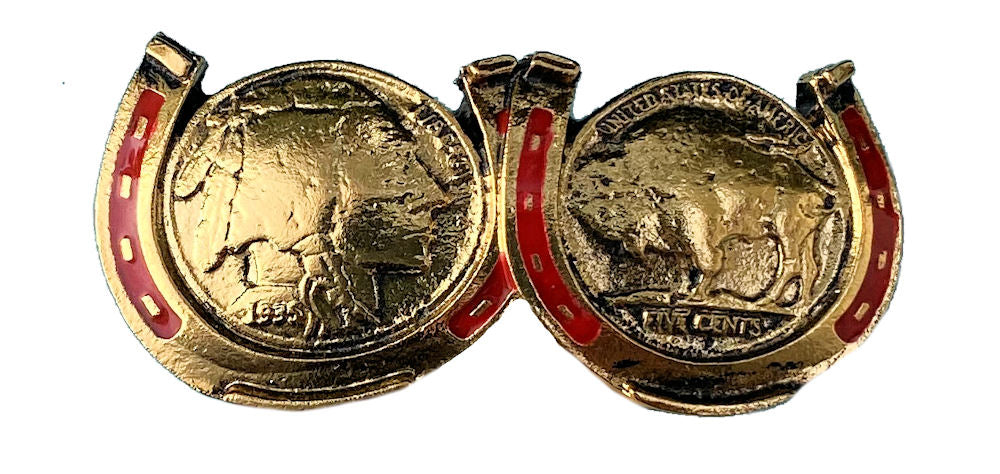 Coin Horseshoe Gold Plated Bolo Tie
