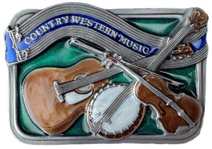 Country Western Music Belt Buckle