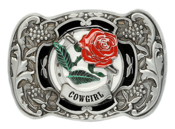 Western Silver Triple Hearts Ladies Cowgirl Belt Buckle