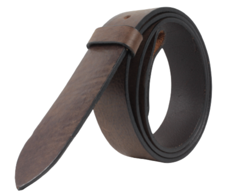 BS040 1.5 Inch Vintage Full Grain Leather Belt Strap In Brown – Brass Snaps For Interchangeable Buckles, Size 36