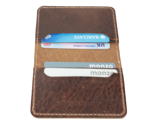 Dark Brown Leather 4 Card Holder