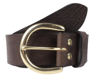 Dark Brown Leather Jean Belt 1 3/4 Inch Wide