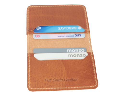 Dark Tan Leather 4 Card Holder