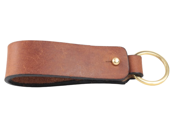 Dark Tan Leather Keychain Holder