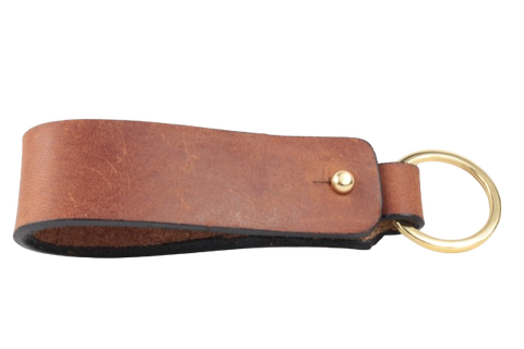 Dark Tan Leather Keychain Holder