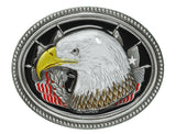 Eagle Head with Flag Bolo Tie