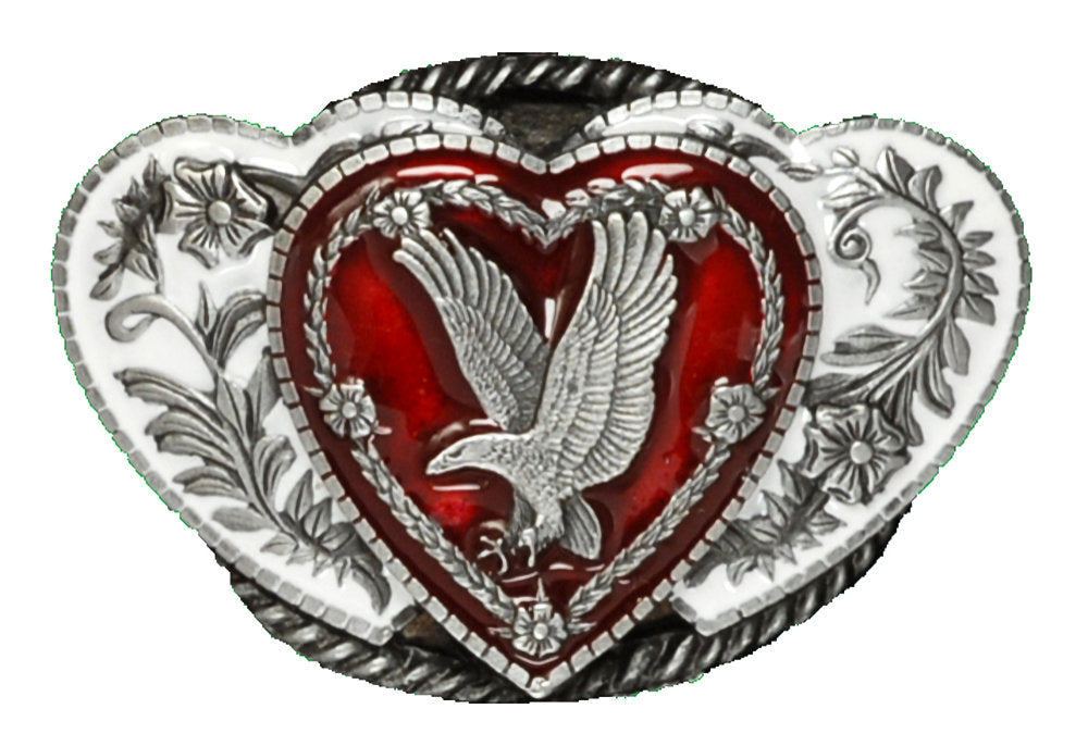 Eagle on Hearts Bolo Tie