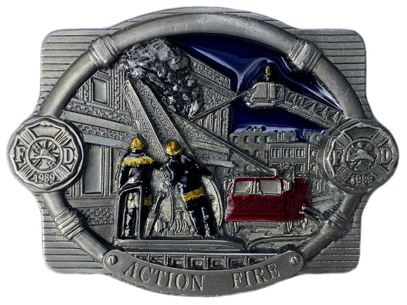 Firefighter Action Fire Belt Buckle