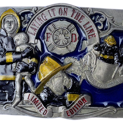 Firefighter Laying it on the Line Belt Buckle