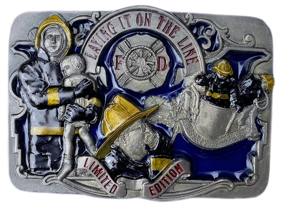 Firefighter Laying it on the Line Belt Buckle