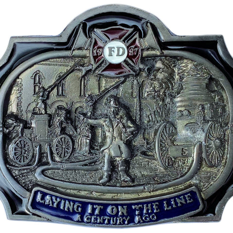 Firefighter a Century Ago Belt Buckle