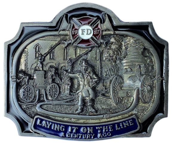 Firefighter a Century Ago Belt Buckle