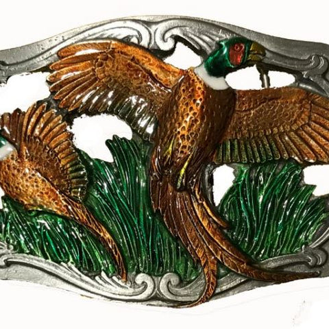 Flying Pheasants Belt Buckle