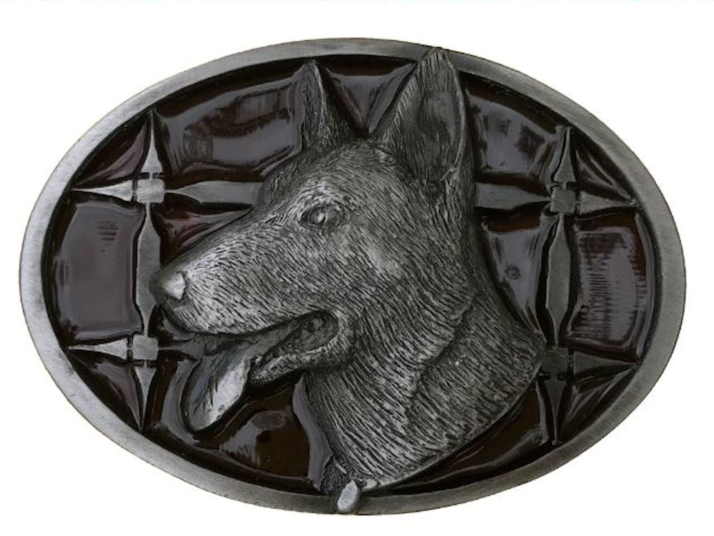German Shepherd Red Belt Buckle