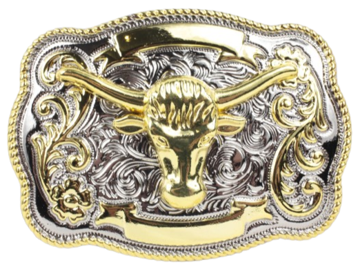 Golden Bull Head Belt Buckle