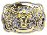 Golden Bull Head Belt Buckle