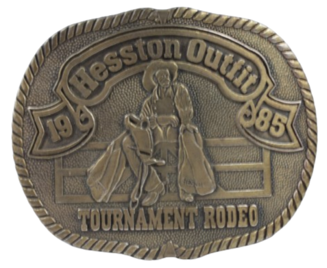 Hesston Outfit 1985 Tournament Rodeo Belt Buckle