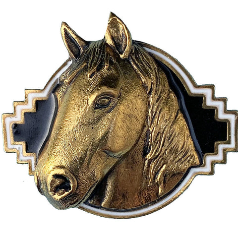 Horse Head Gold Plated Bolo Tie